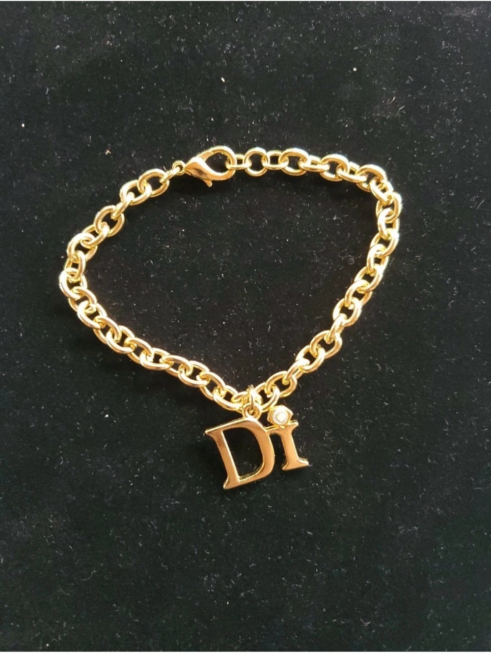 Gold Letter Diamond International Charm Chain Bracelet - Women's Fashion Jewelry